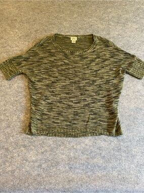 Eyelash Oversized Shades Green Heathered Knit Shirt